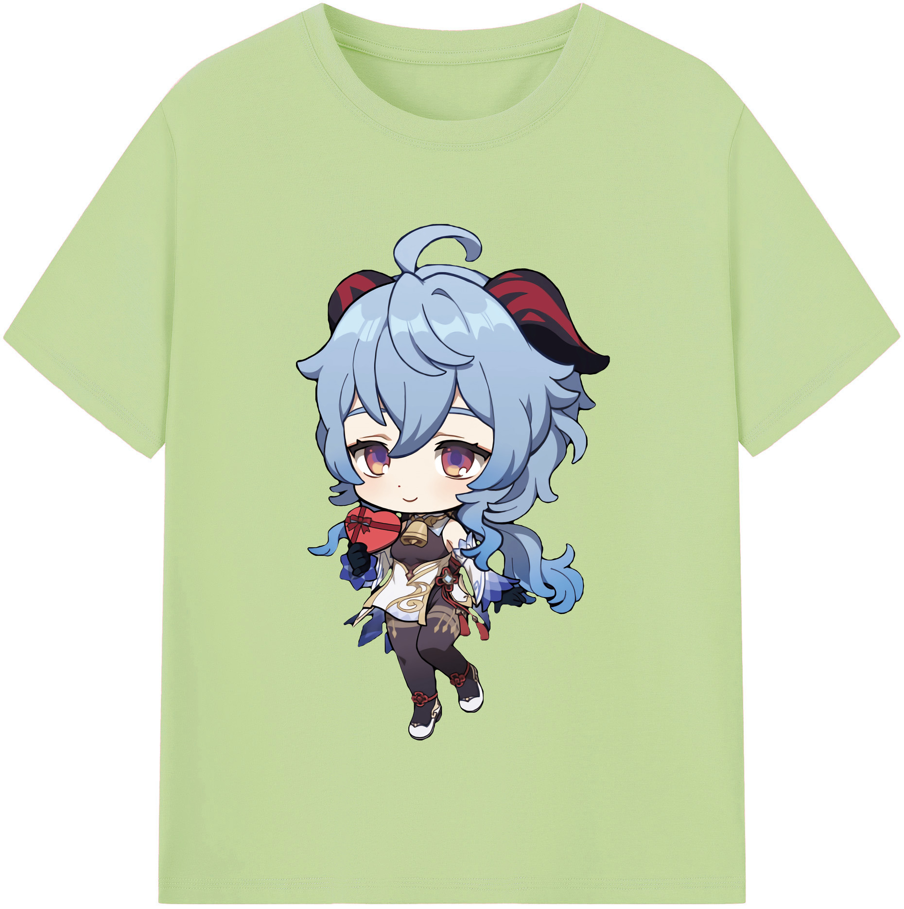 げんし神 甘雨 かんう genshin Ganyu 綿100％半袖Tシャツ（フロントプリント）